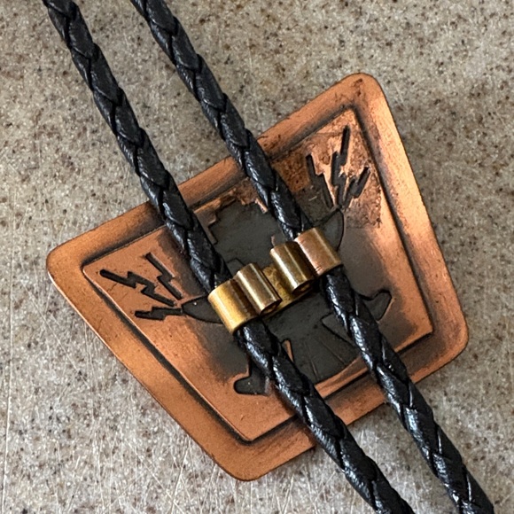 Copper Kachina bolo tie - Picture 2 of 5